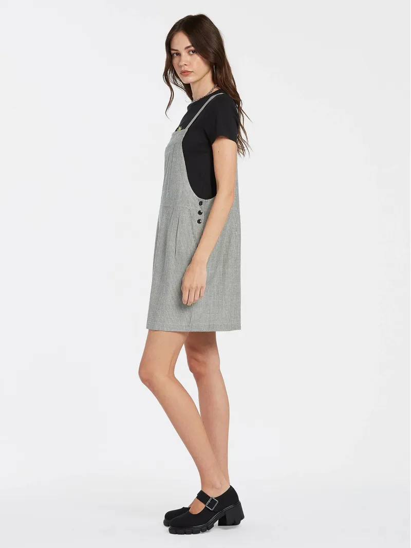 Volcom Sunday Strut Dress in Black White-2