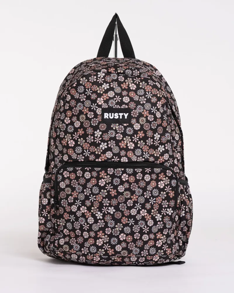 Rusty Indiana Backpack Black - Womens Floral Rucksack 