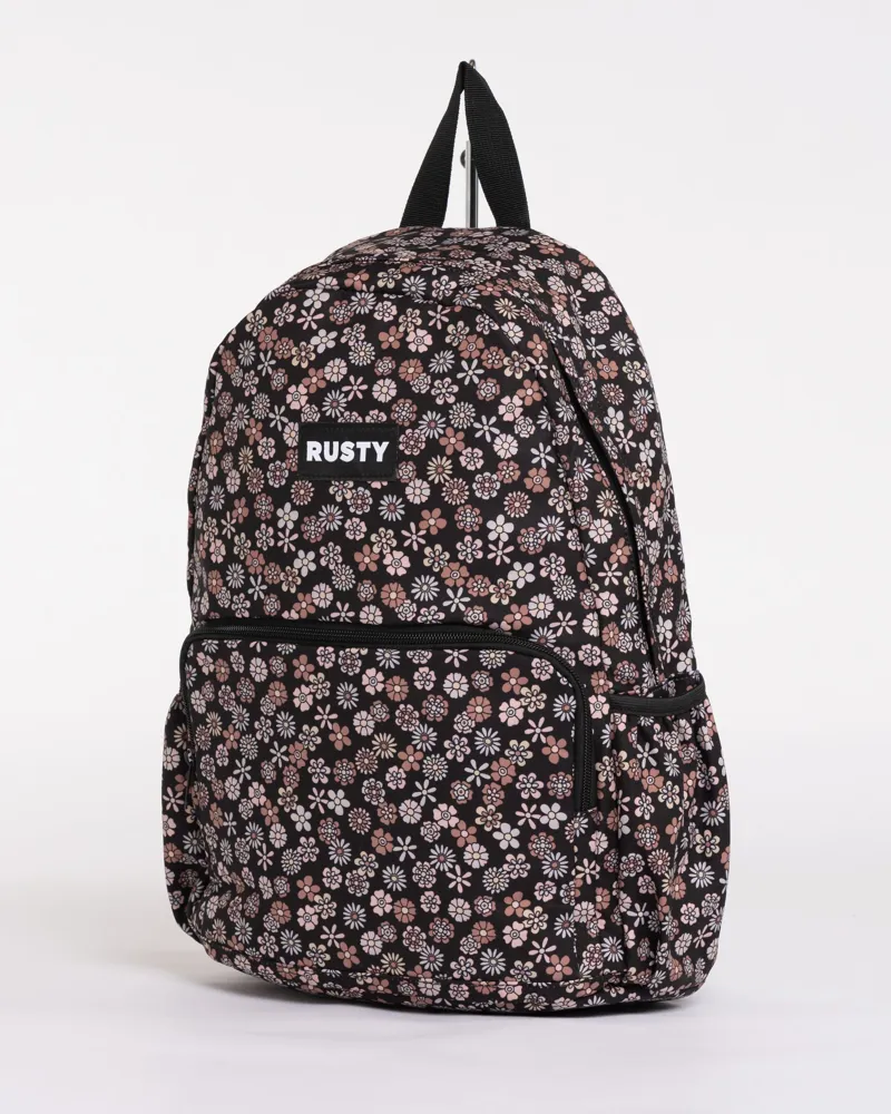 Rusty Indiana Backpack Black - Womens Floral Rucksack -1