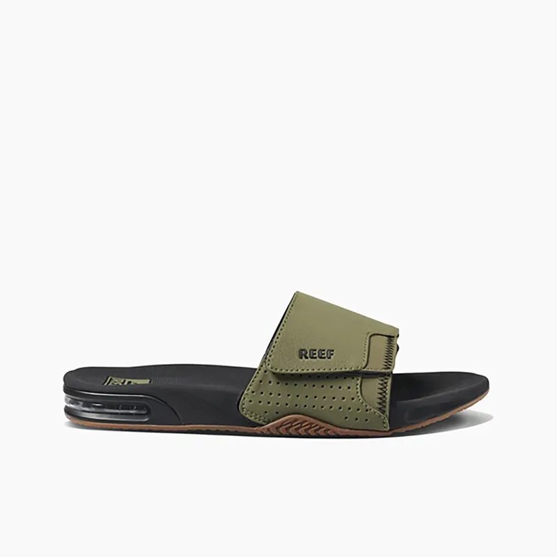 Reef Fanning Slide in Olive Gum-2