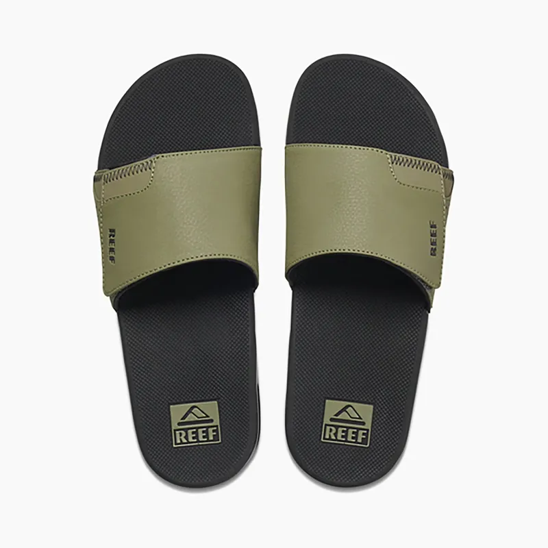 Reef Fanning Slide in Olive Gum-1