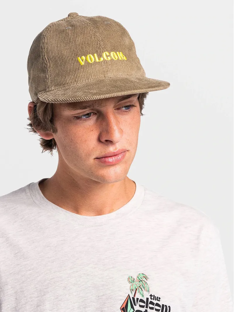 Volcom Gus Cord Hat in Dark Khaki-3