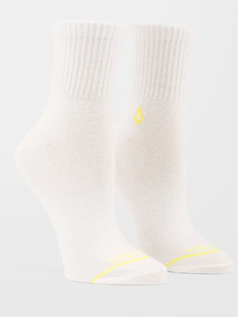 Volcom The New Crew 3 Pack Socks Multi Coloured - Womens Black Pink White-3