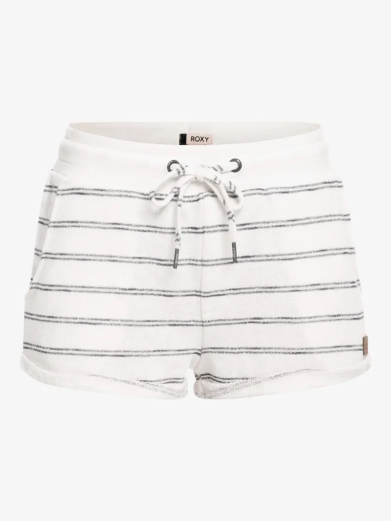 Roxy Perfect Wave Shorts in Snow White Horiz Will Stripes-2