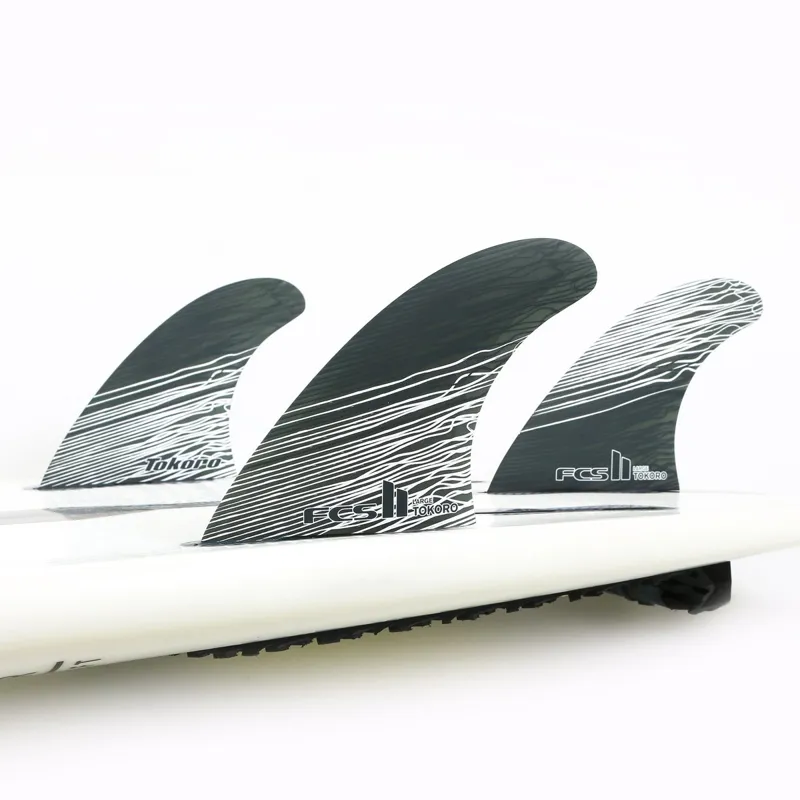 FCS II Tokoro Large Tri Retail Fins in Black/White-2