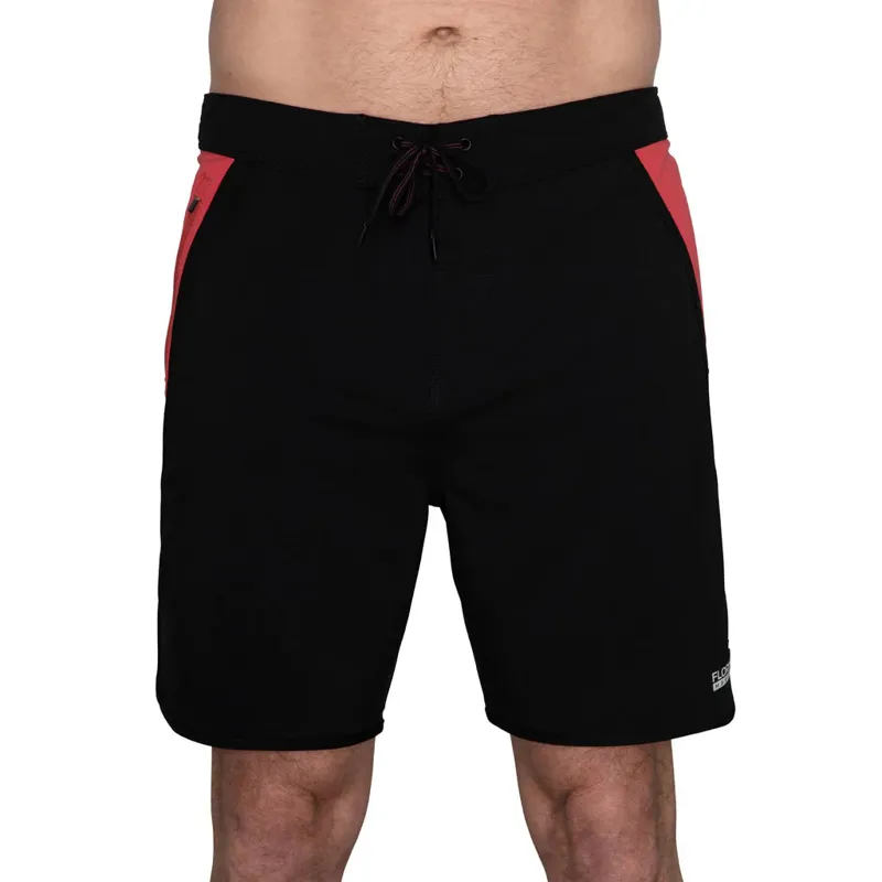 Florence Marine X Burgee Boardshort Black Racing Red-4