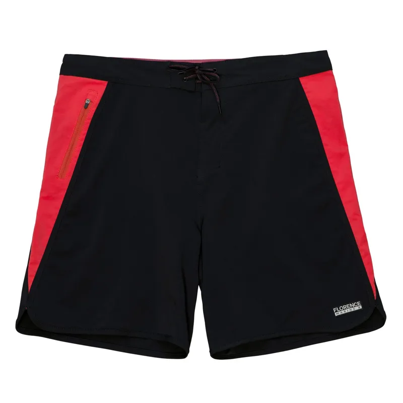 Florence Marine X Burgee Boardshort Black Racing Red