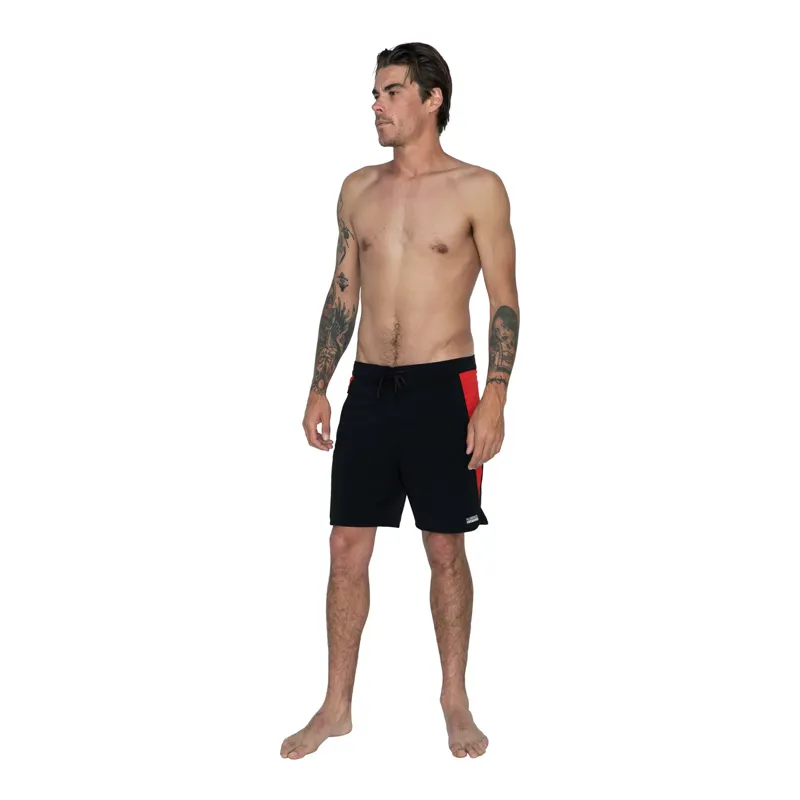 Florence Marine X Burgee Boardshort Black Racing Red-6