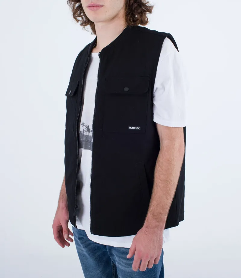 Hurley Chip Worker Gilet Vest Black-3