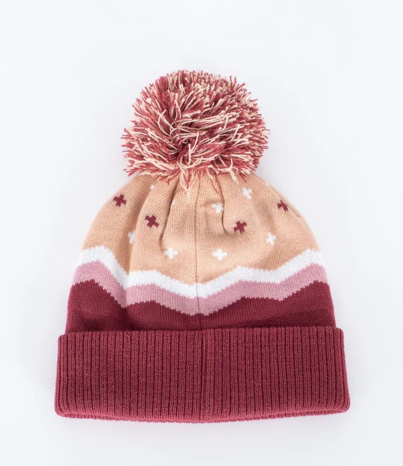 Hurley Aurora Pom Beanie Burgundy-1
