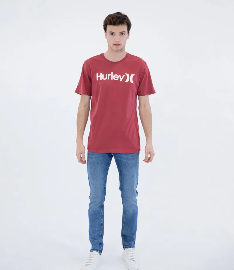 Hurley One And Only Solid Tee in red-3