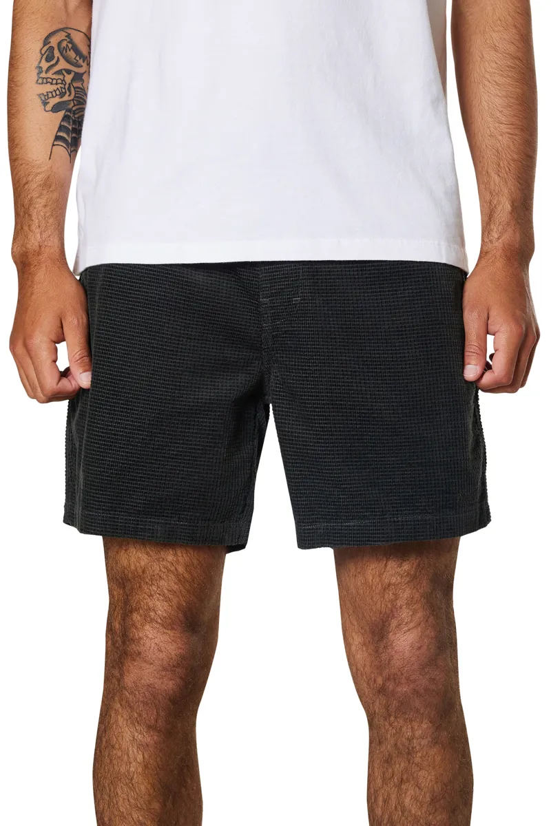 Katin Patio Short Black Wash - Mens Elasticated Cotton Shorts