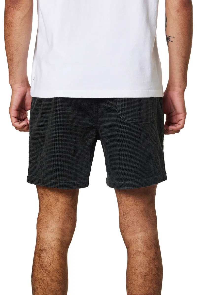 Katin Patio Short Black Wash - Mens Elasticated Cotton Shorts-2