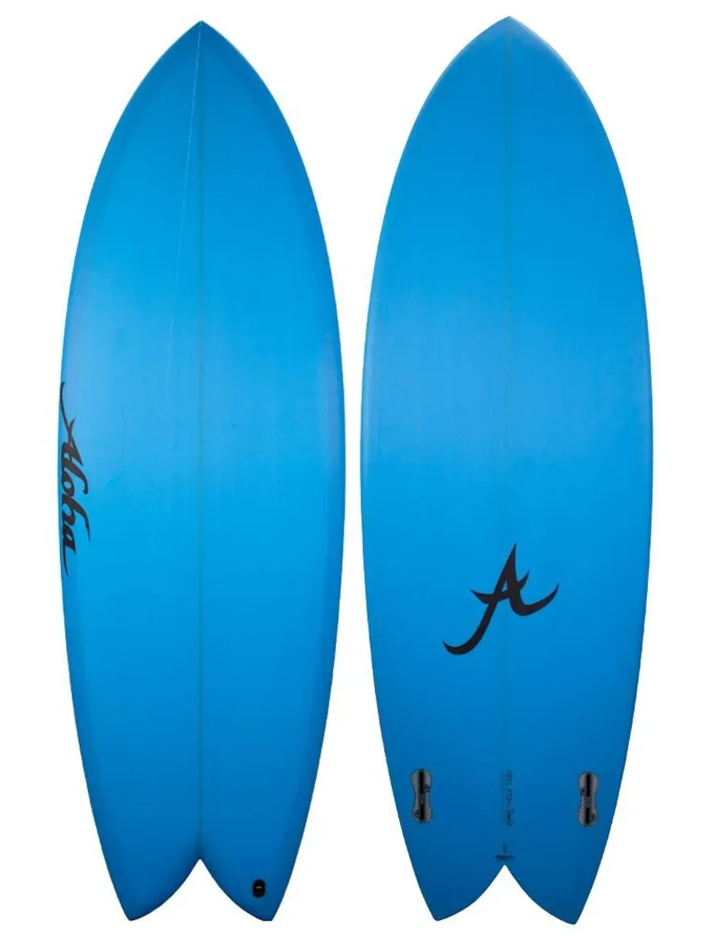 Aloha Keel Twin Fish Surfboard Blue PU 6'0 FCS II
