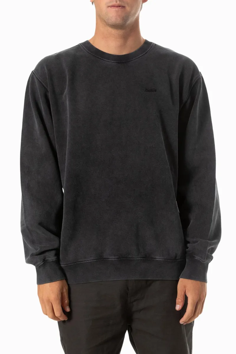Katin Embroidered Crew Fleece Black Wash Sand Wash