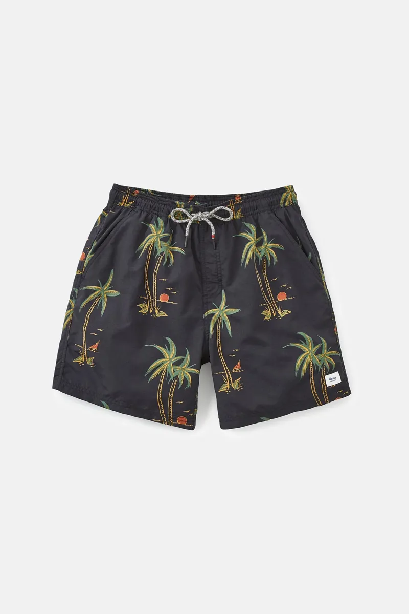Katin Schooner Volley Board Shorts in Black Wash-3
