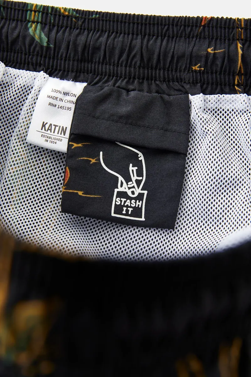 Katin Schooner Volley Board Shorts in Black Wash-8