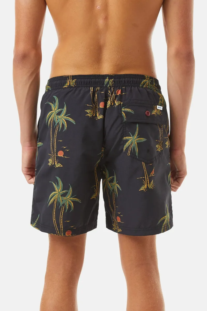 Katin Schooner Volley Board Shorts in Black Wash-2