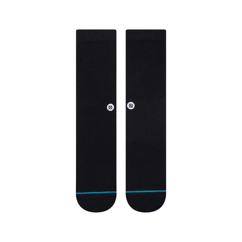 Stance Icon Crew Socks Black White-1