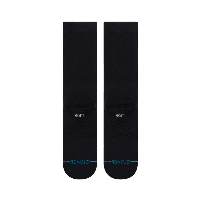 Stance Icon Crew Socks Black White-2