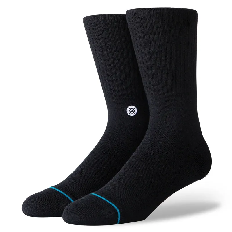 Stance Icon Crew Socks Black White