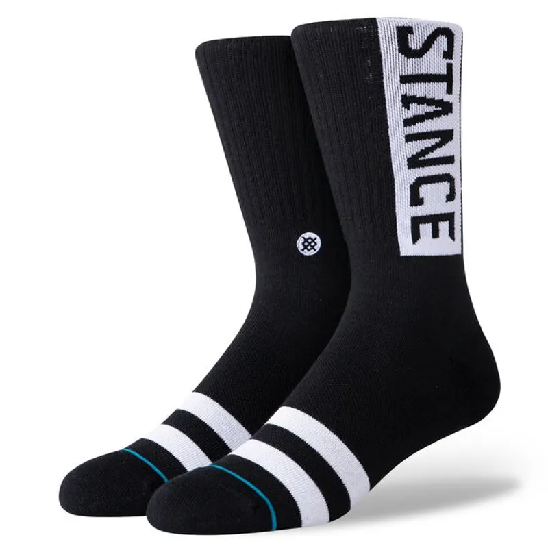 Stance The OG Crew Socks 3 Pack Black White-1
