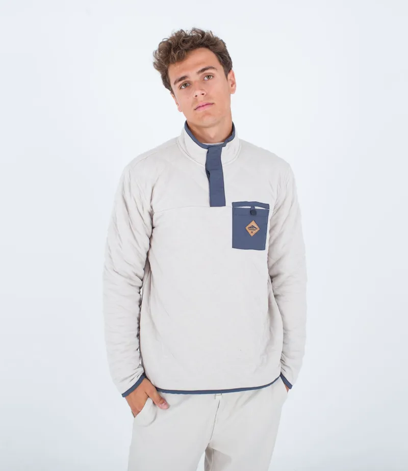 Hurley Middleton Quilted 1/4 Zip Sweatshirt Bone