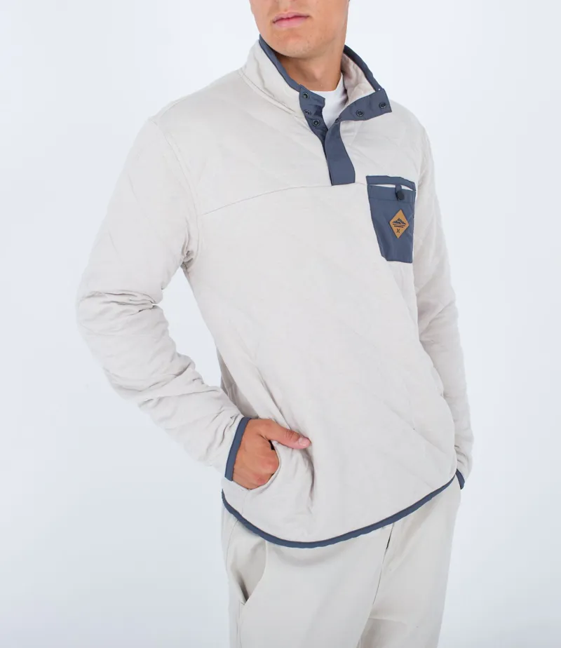 Hurley Middleton Quilted 1/4 Zip Sweatshirt Bone-3
