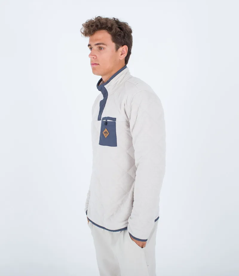 Hurley Middleton Quilted 1/4 Zip Sweatshirt Bone-1