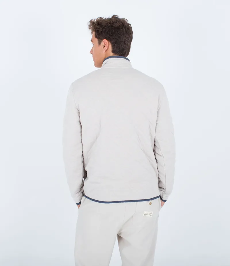 Hurley Middleton Quilted 1/4 Zip Sweatshirt Bone-2