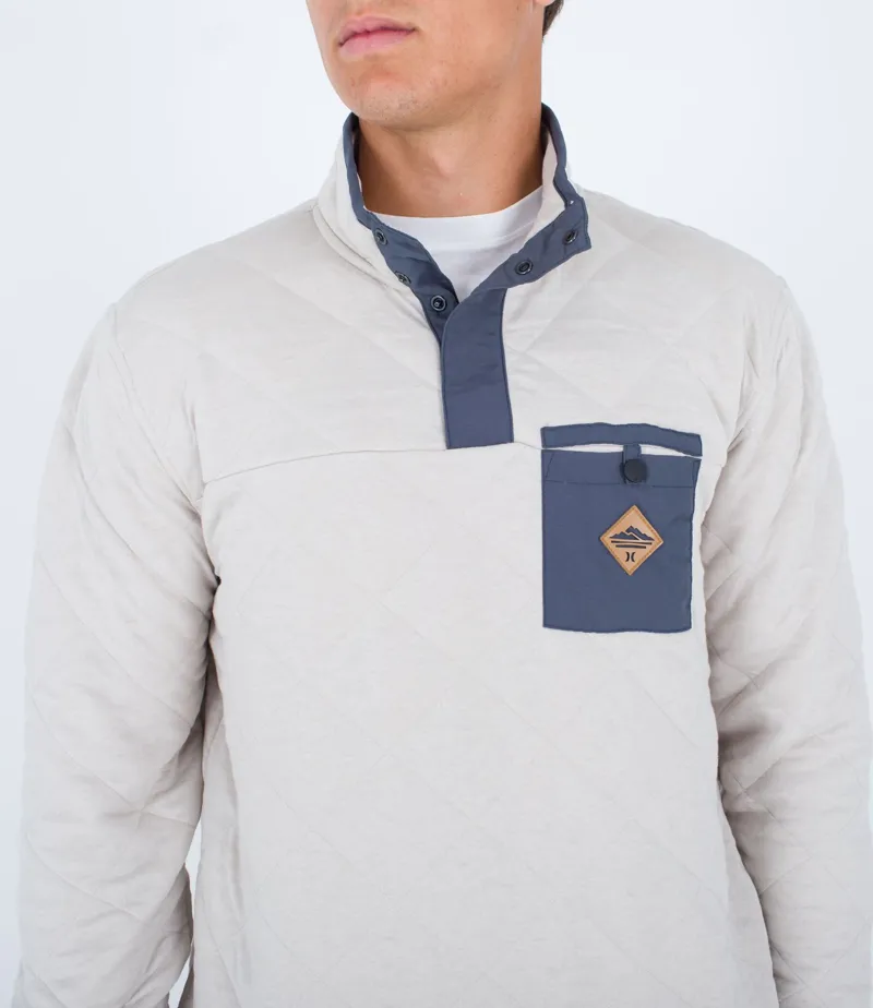 Hurley Middleton Quilted 1/4 Zip Sweatshirt Bone-4