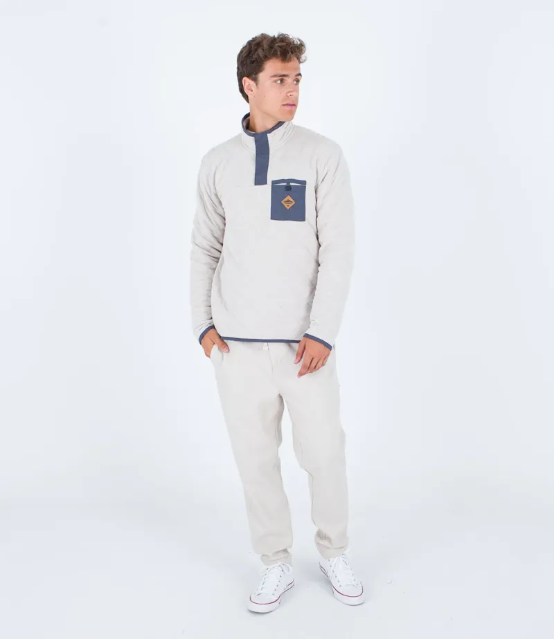 Hurley Middleton Quilted 1/4 Zip Sweatshirt Bone-5
