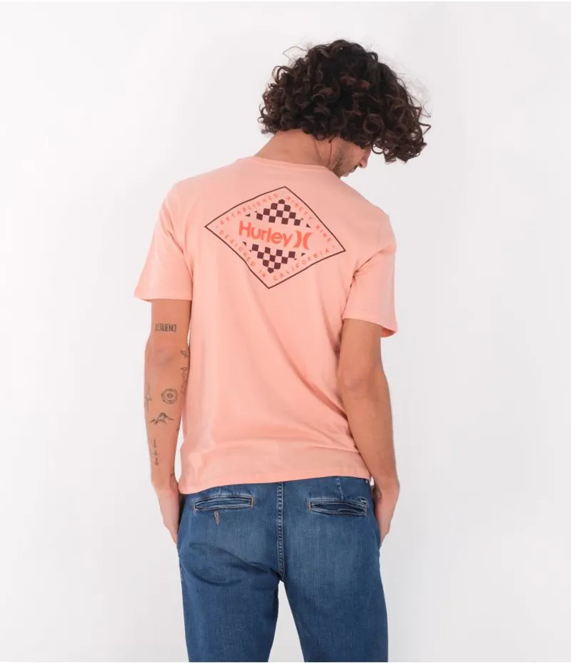 Hurley Everyday Wash Diamond Short Sleeve Tee in Pink Quest-3