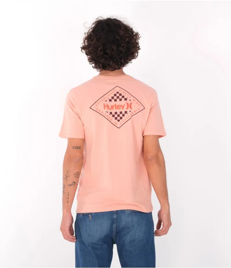 Hurley Everyday Wash Diamond Short Sleeve Tee in Pink Quest-4