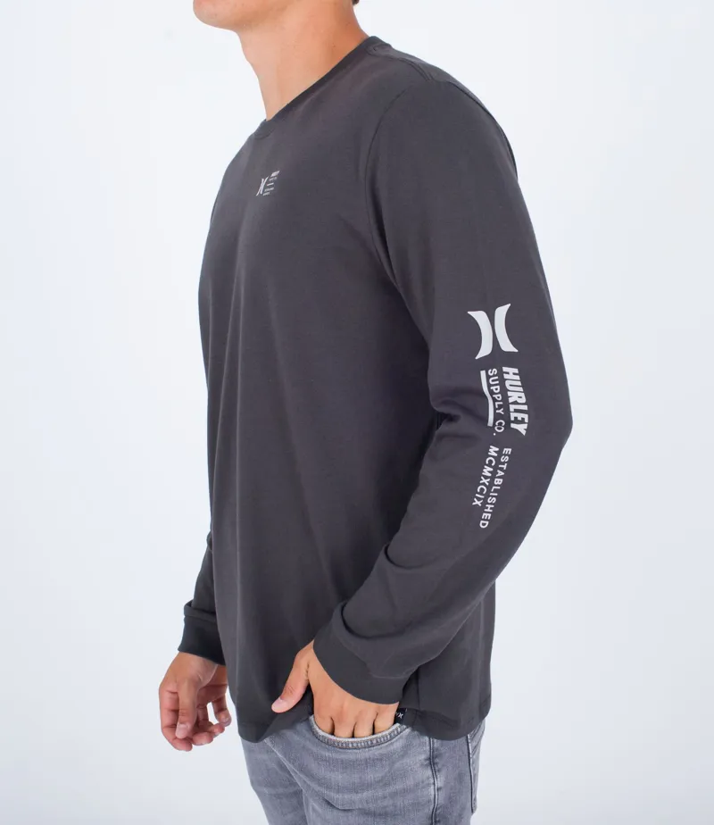 Hurley Everyday Explore Supply Long Sleeve Tee Dark Stone Grey-3
