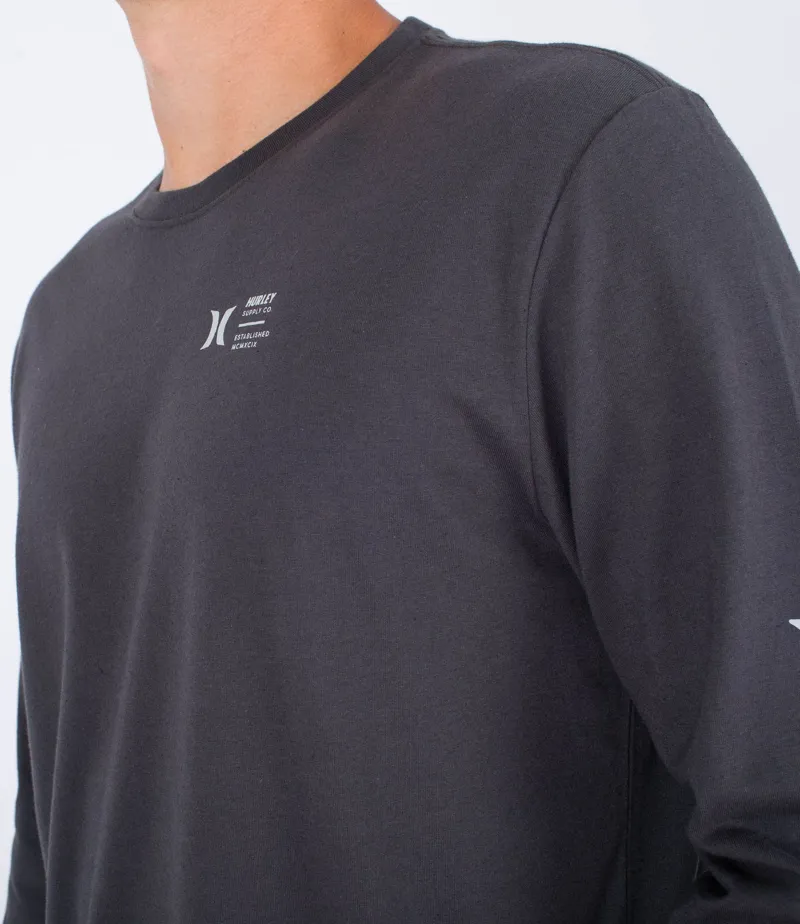 Hurley Everyday Explore Supply Long Sleeve Tee Dark Stone Grey-2