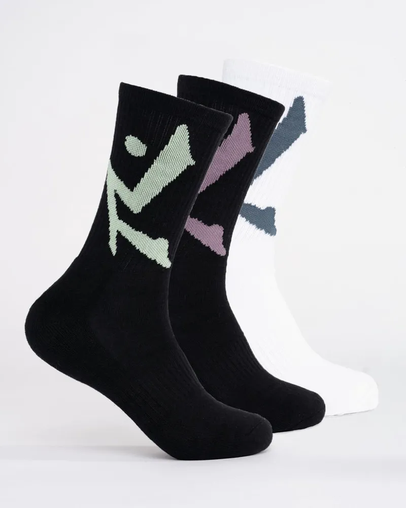RUSTY ALL DAY CREW 3-SOCK PACK MULTI