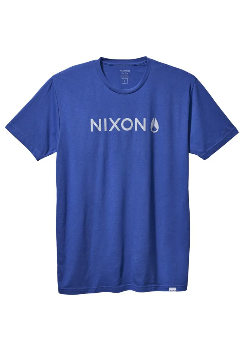 Nixon Basis Short Sleeve Tee in Heather Sapphire/Grey