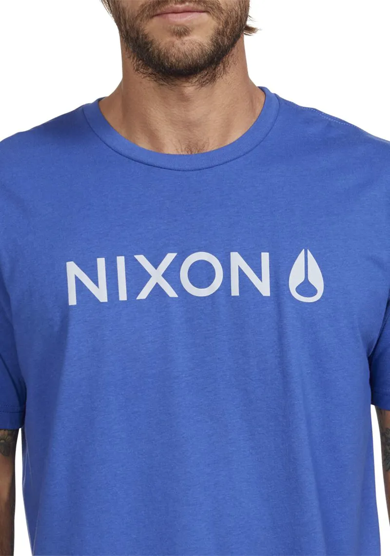 Nixon Basis Short Sleeve Tee in Heather Sapphire/Grey-5