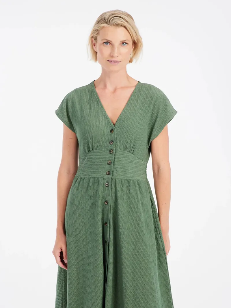 Protest Nieve Dress Veggie Green-2