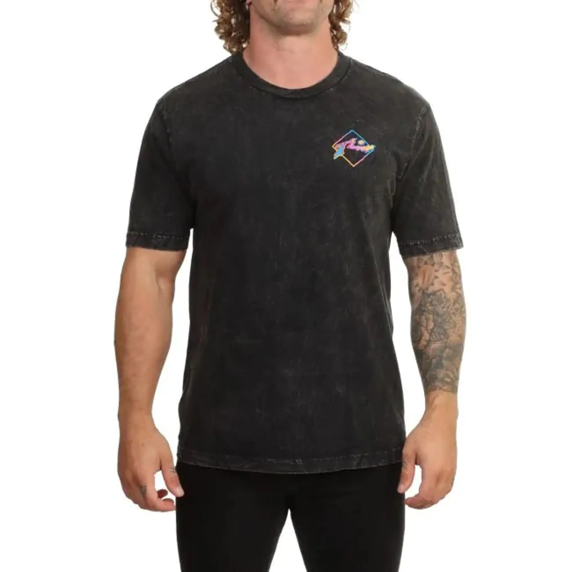 Rusty Panel Tee Rusty Crackle SS Tee Distressed Black