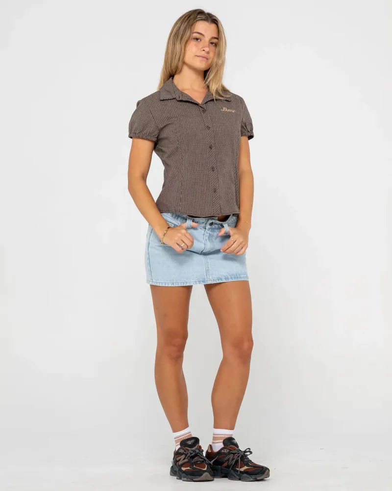 Rusty Missy May Check Fitted Shirt-1