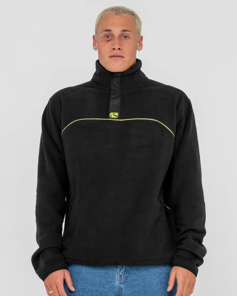 Rusty R- Tek Quarter Zip Tech Fleece Black
