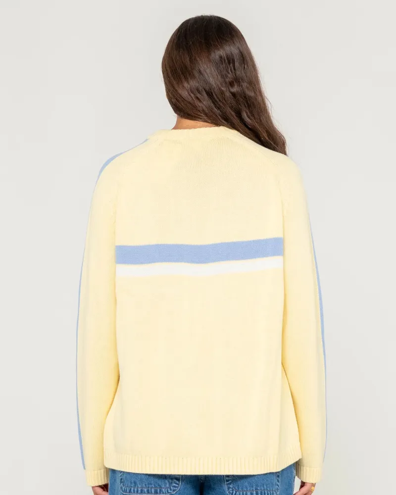 Rusty White Lines Long Sleeve Crew Neck Knit-3