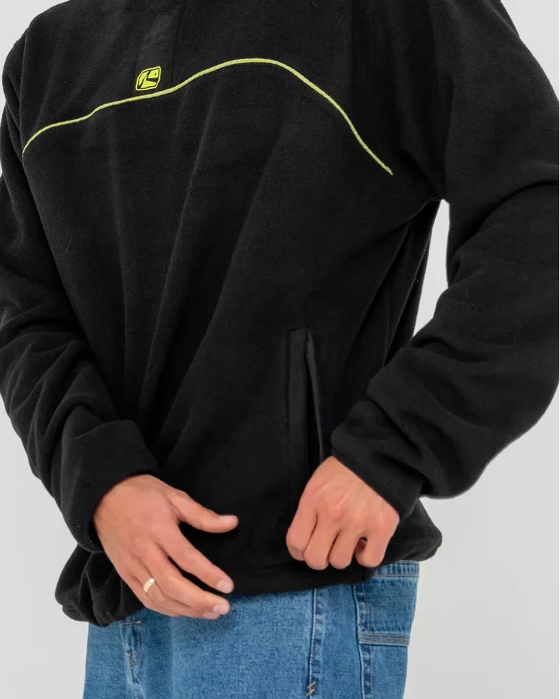 Rusty R- Tek Quarter Zip Tech Fleece Black-3