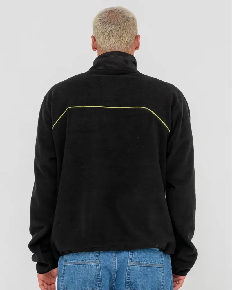 Rusty R- Tek Quarter Zip Tech Fleece Black-2