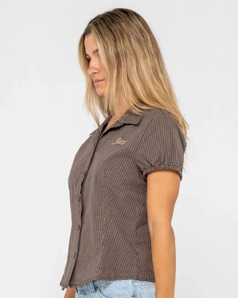 Rusty Missy May Check Fitted Shirt-2