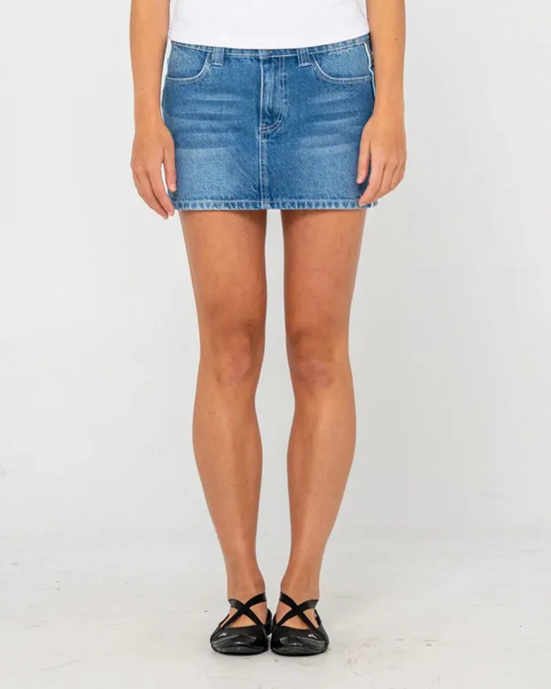 Rusty Flip Mommy Low Rise Denim Skirt-2