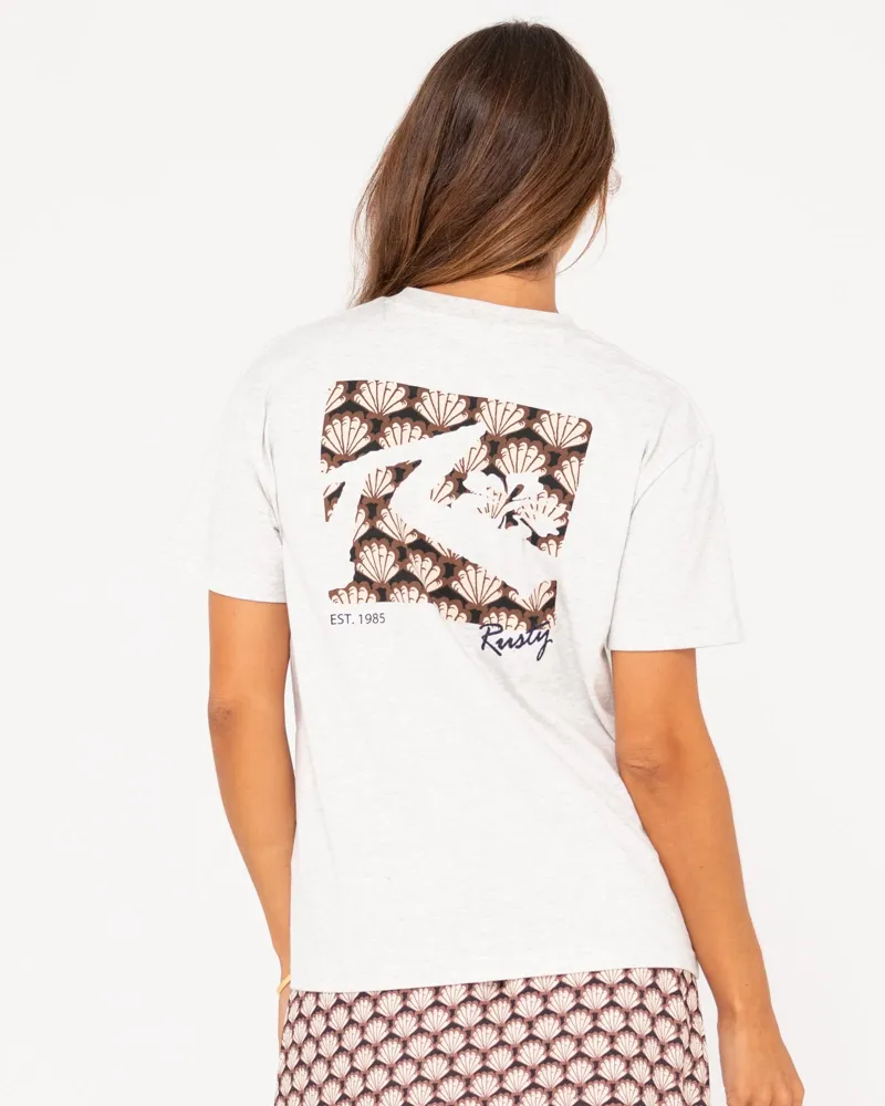 Rusty Jill Standard Fit Tee Ecru Marle-2