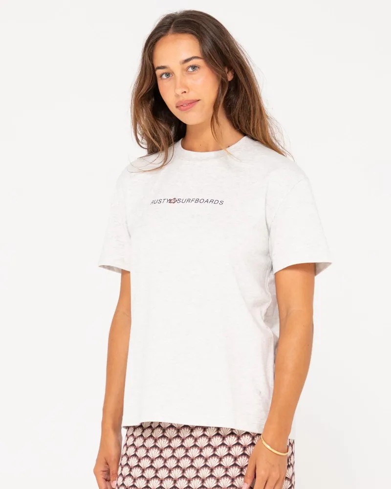 Rusty Jill Standard Fit Tee Ecru Marle-1